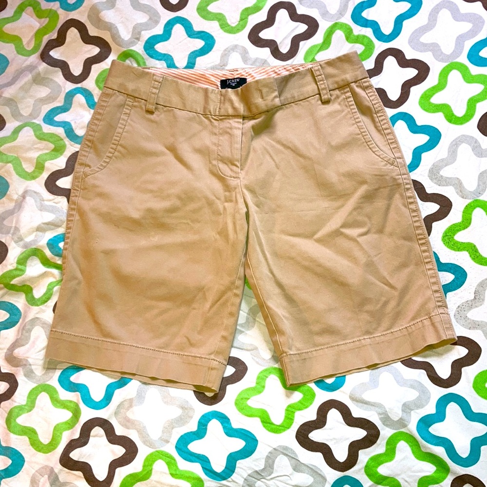 J. Crew City Fit Bermuda Shorts Women Size 4 Tan